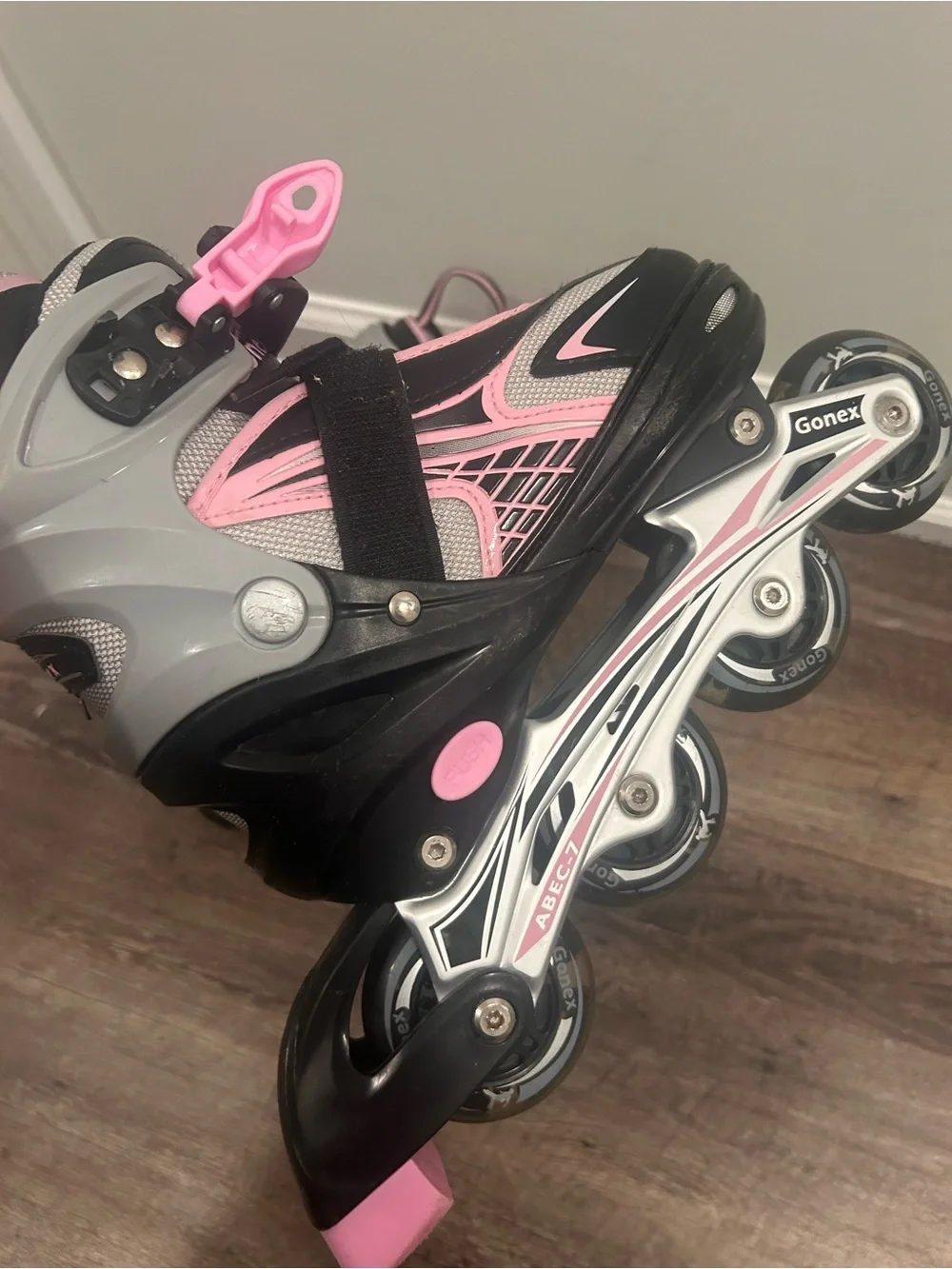 Onex | Shoes | Onex Kids Pink Black Adjustable Inline Skates | Poshmark